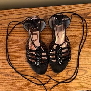 Stuart Weitzman Black Suede Sandals size 9